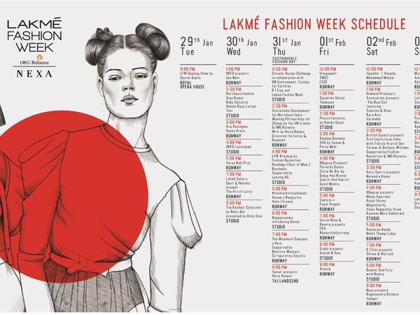 Lakme fashion week Summer Resort S/S 2019 Schedule
