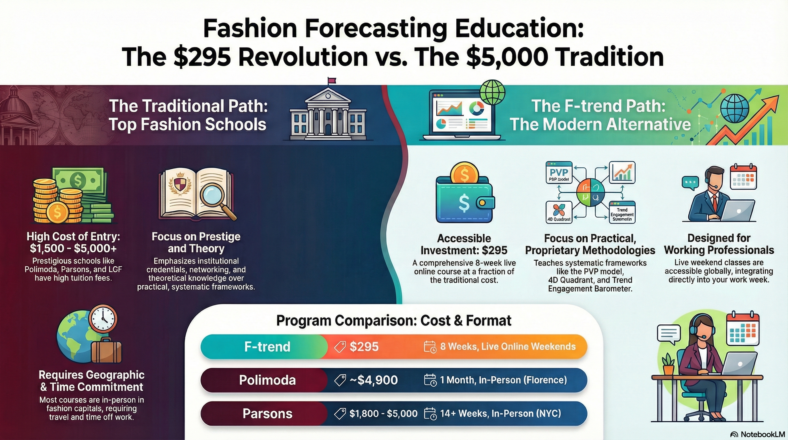 F-trend Advanced Trend Forcasting course vs Global Fashion schools