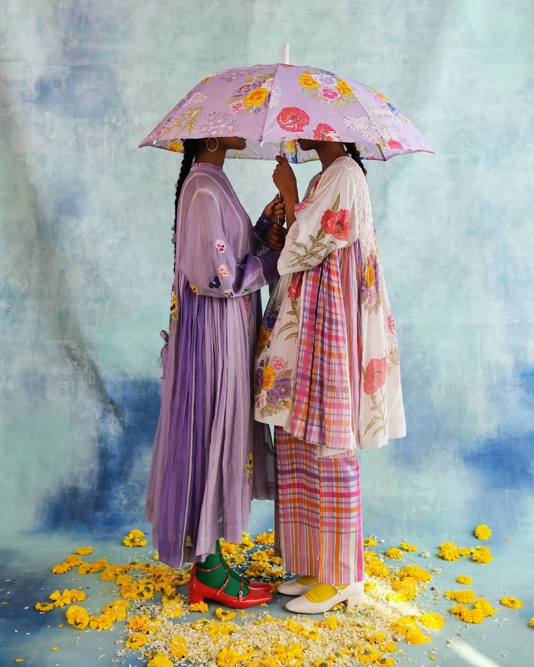 S/S 2027 editorial — florals, plaids and marigolds